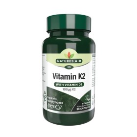 Natures Aid Vitamin K2 MenaQ7 100μg 30 Κάψουλες με Βιταμίνη D3 για ... Natures Aid Vitamin K2 MenaQ7 100μg 30 Κάψουλες με Βιταμίνη D3 για ...