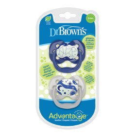 DR. BROWNS ADVANTAGE GLOW IN THE DARK PACIFIER 0-6m 2s BLUE