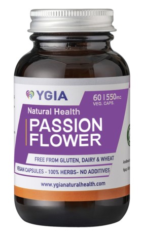 Ygia Passion Flower 550mg x 60 Capsules - Natural Sedative, Soothes The Nerves