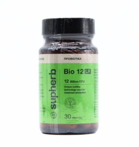 Supherb Bio 12 LR x 30 Capsules - 12 Billion Good Bacteria Which Boost Immune System, Digestion And General Health Safeguard