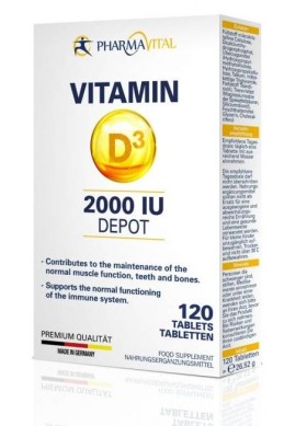 PharmaVital Vegan Vitamin D3 2000iu x 120 Tablets