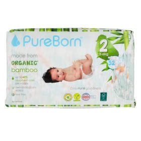 PURE BORN ORGANIC DIAPERS No2 3-6KG 32PIECES