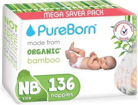 PURE BORN NAPPY SIZE UP TO 5KG 136PIECES