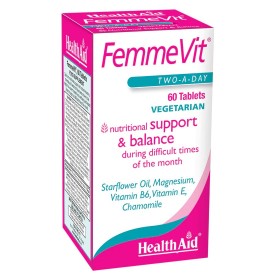 Health Aid FemmeVit x 60 Veg Tablets - Support & Balance During Difficult Times Of The Month
