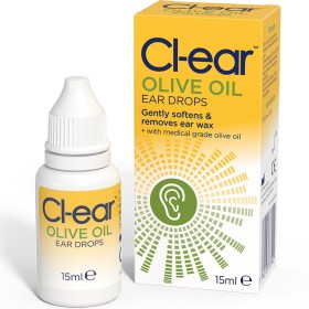 Cl-ear Olive Oil Ear Drops 15ml – Ear Wax Softening Drops