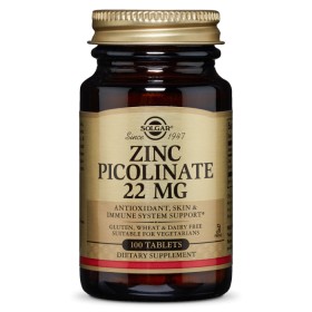 Solgar Zinc Picolinate 22mg x 100 Tablets - Antioxidant, Skin & Immune Support