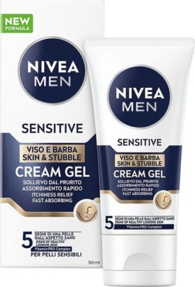 Nivea Men 82656 Sensitive Skin & Stubble Cream Gel 50ml