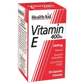 Health Aid Vitamin E, ΒΙΤΑΜΙΝΗ Ε 400IU. ΙΣΧΥΡΟ ΑΝΤΙΟΞΕΙΔΩΤΙΚΟ 30ΚΑΨΟΥΛΕΣ