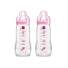 MAM Easy Active Baby Bottle Pink 4m+ x 330ml x 2 Pieces