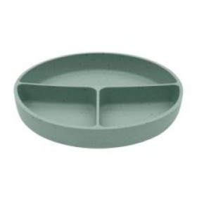 Kikka Boo Divided Plate With Suction Platinum Silicone Sage