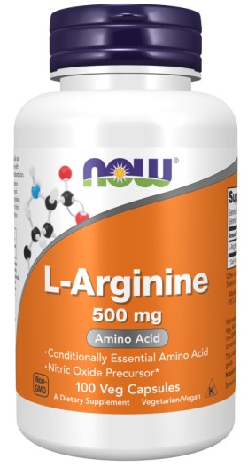 Now L-Arginine 500mg 100 Veg Capsules