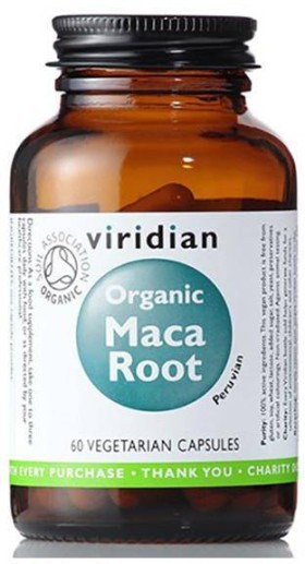 VIRIDIAN ORGANIC MACA ROOT 500MG 60 VEGETABLE CAPSULES, TO ENHANCE FERTILITY AND SEX DRIVE 