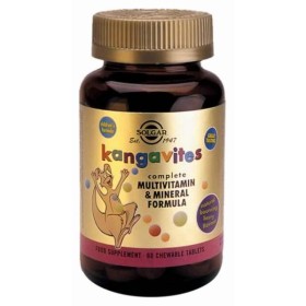 SOLGAR KANGAVITES MULTIVITAMIN& MINERAL FORMULA FOR KIDS 3+PLUS. 60 CHEWABLE TABLETS WITH BERRY FLAVOR