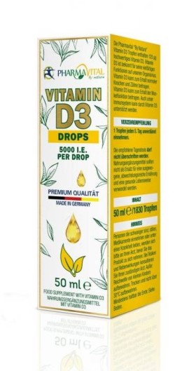 PharmaVital Vegan Vitamin D3 Drops 5000iu x 50ml