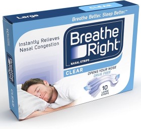 Breathe Right Clear Large 10 Nasal Strips