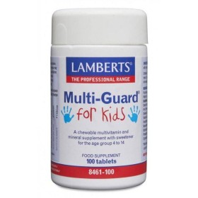 LAMBERTS MULTI-GUARD FOR KIDS, CHEWABLE MULTIVITAMIN& MINERAL SUPPLEMENT FOR AGE 4-14 100TABLETS