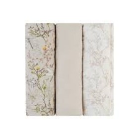 KikkaBoo Muslin Swaddle Set 3 Pcs 100X100 Secret Garden Beige