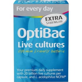 OPTIBAC PROBIOTICS EXTRA STRENGTH 30 TABLETS, CONTAINS HIGH QUALITY NATURAL BACTERIA