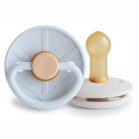 FRIGG Little Viking - Round Latex Pacifiers Knud/Sigrid (Cream/Powder Blue) Size 2, 6m+ 2s