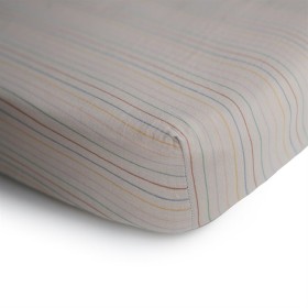 Mushie Crib Sheet Medium Retro Stripes