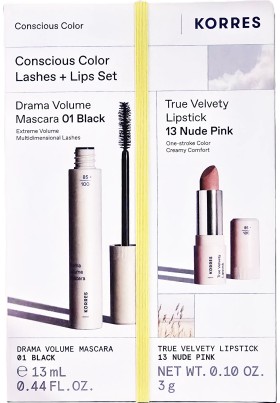 Korres Conscious Color Lashes & Lips - (Mascara + Lipstick) - Gift Set