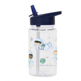 A LITTLE LOVELY COMPANY DRINK BOTTLE  ASTRONAUTS 450ml WITH STICKERS INCLUDED