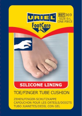 Uriel Foot Care Silicone Lining Toe Finger Tube Cushion 369 S-L 1pc