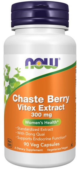 Now Chaste Berry Vitex Extract 300mg 90 Vegetarian Capsules