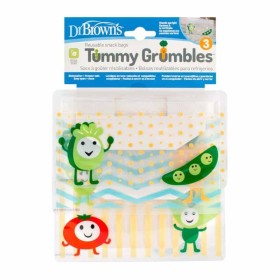 DR. BROWNS TUMMY GRUMBLES REUSABLE SNACK BAGS 3s