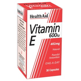 Health Aid Vitamin E, ΒΙΤΑΜΙΝΗ Ε 600IU, ΙΣΧΥΡΟ ΑΝΤΙΟΞΕΙΔΩΤΙΚΟ 30ΚΑΨΟΥΛΕΣ