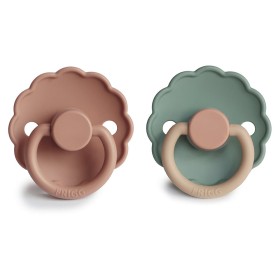Frigg Daisy Round Silicone Pacifier Rose Gold/Willow 0-6m 2s