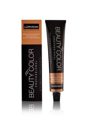 LORVENN BEAUTY COLOR No 6.4- DARK BLOND COPPER. PERMANENT HAIR COLOR. NEW AUTO PROTECTIVE FORMULA WITH KERATIN & ORGANIC OLIVE OIL 70ML