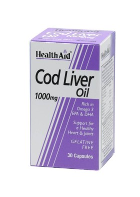 HEALTH AID COD LIVER OIL 1000MG, SUPPORT OF A HEALTHY HEART& JOINTS 30CAPSULES