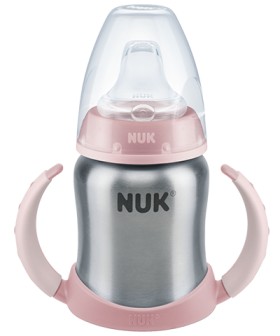 Nuk Learner Cup Stainless Steel 6-18m x 125ml in Blue Or Pink Colour