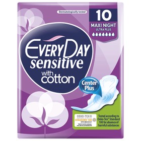 Every Day Ultra Plus Sensitive Maxi Night 10 Pieces