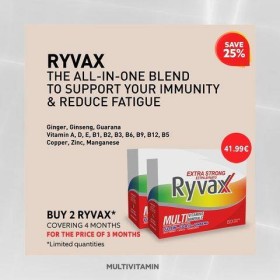 SURVEAL RYVAX MULTI, EXTRA STRONG MULTIVITAMIN 2*60TABLETS OFFER
