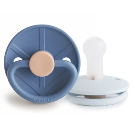 FRIGG Little Viking Round Silicone Pacifiers Harald/Knud (Powder Blue/Ocean View) Size 2, 6m+ 2s