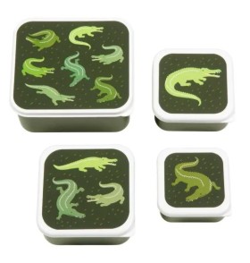 A Little Lovely Company Lunch & Snack Box Set Crocodiles 4s