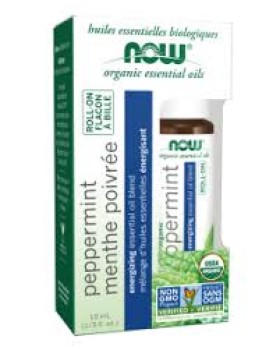 Now Peppermint Menthe Poivree Essential Oil Blend Roll-on 10ml