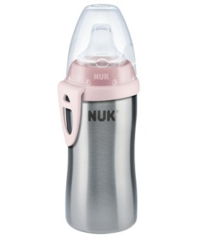 Nuk Active Cup Stainless Steel x 215ml - With Spout Pink Or Blue Colour