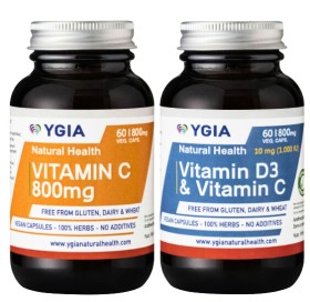 Ygia Vitamin D3 5000iu x 60 Capsules + Free Ygia Vitamin C 800mg x 60 Capsules