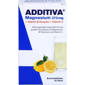 Additiva Magnesium 375mg, Vitamin B Complex & Vitamin C x 20 Effervescent Tablets