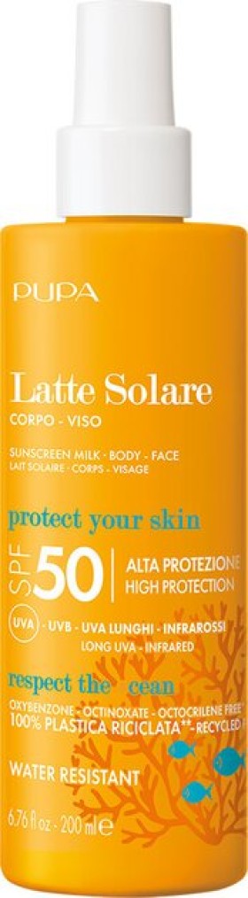 Pupa Sunscreen Milk Body + Face Spf50 200ml