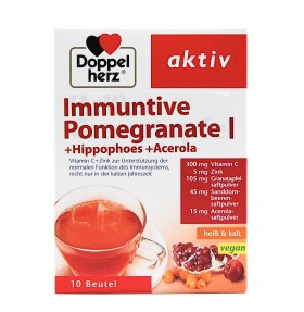Doppelherz Immuntive Pomegranate + Hippophaes + Acerola x 10 Sachets of 15gr.