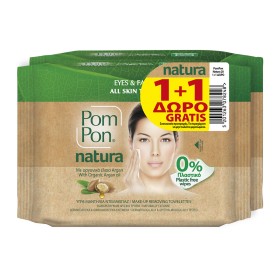 Pom Pon Natura Wipes For Face & Eyes With Argan Oil 1+1 Free