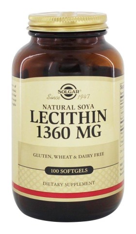 SOLGAR LECITHIN 1360mg 100s, NATURAL SOURCE OF CHOLINE AND LINOLEIC ACID