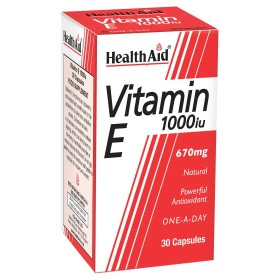 Health Aid Vitamin E, ΒΙΤΑΜΙΝΗ Ε 1000IU. ΙΣΧΥΡΟ ΑΝΤΙΟΞΕΙΔΩΤΙΚΟ 30ΚΑΨΟΥΛΕΣ