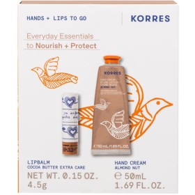 Korres Hands & Lips - To Go Set - Cocoa Butter Lip & Almond Nut Han...