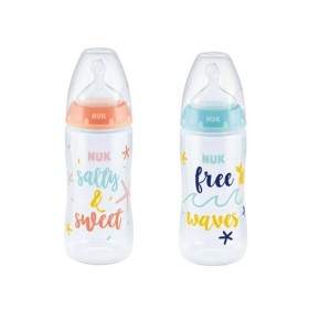 Nuk Beach First Choice Plus Plastic Baby Bottle 6-18m x 300ml 1 Piece - With Silicone Teat - Various Designs
