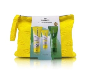 Garden All About Sunny Days - Sunscreen Lotion With Pomegranate Extract Face & Body SPF50+ 75ml + Sunscreen Face Cream With Hyaluronic Acid SPF50+ 25ml + Aloe Vera Gel Face & Body 75ml + Toiletry Bag